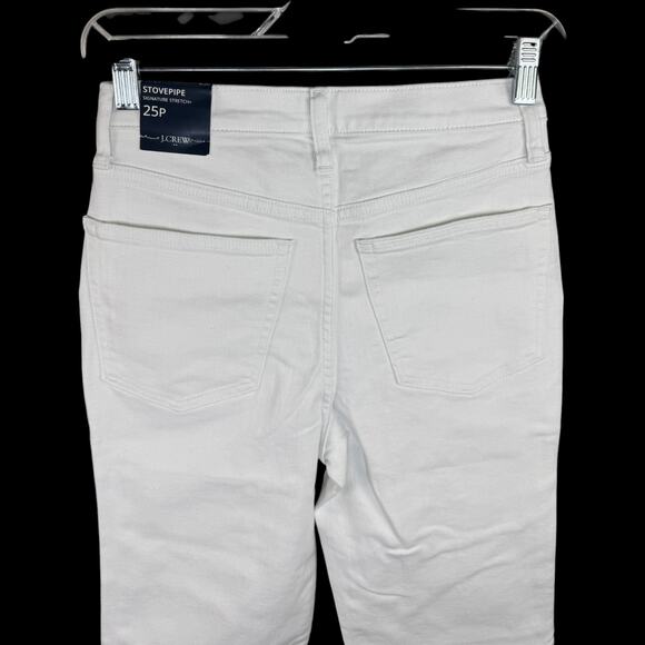 J.Crew Stovepipe White Jeans Signature Stretch+ Size 25P Petite NWT $118 - Picture 6 of 10